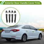 Carbon Fiber Black Exterior Door Handle Cover Trim for Hyundai Sonata (2011–2015)
