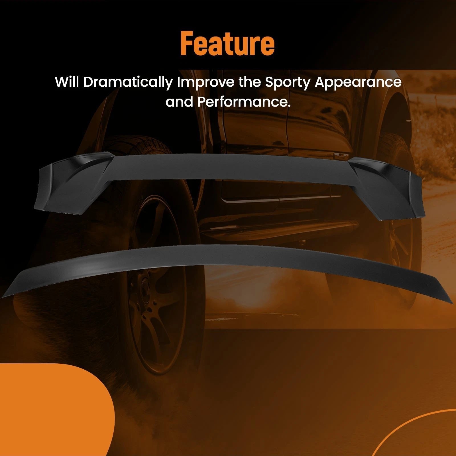 Rear Mid & Roof Spoiler for Jeep Grand Cherokee (2013–2021) Gloss Black SRT Style