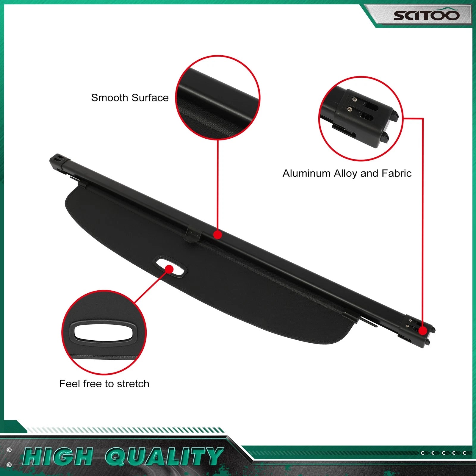 Cargo Cover for Audi Q7 (2016–2024) Black Rear Trunk Security