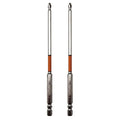 Set of 2 Screwdriver Bits 1/4" Hex 65mm 80mm Alloy Steel