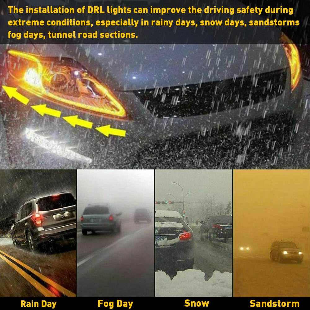 RGB LED DRL Lamp Strip Light for Universal Cars (60CM)