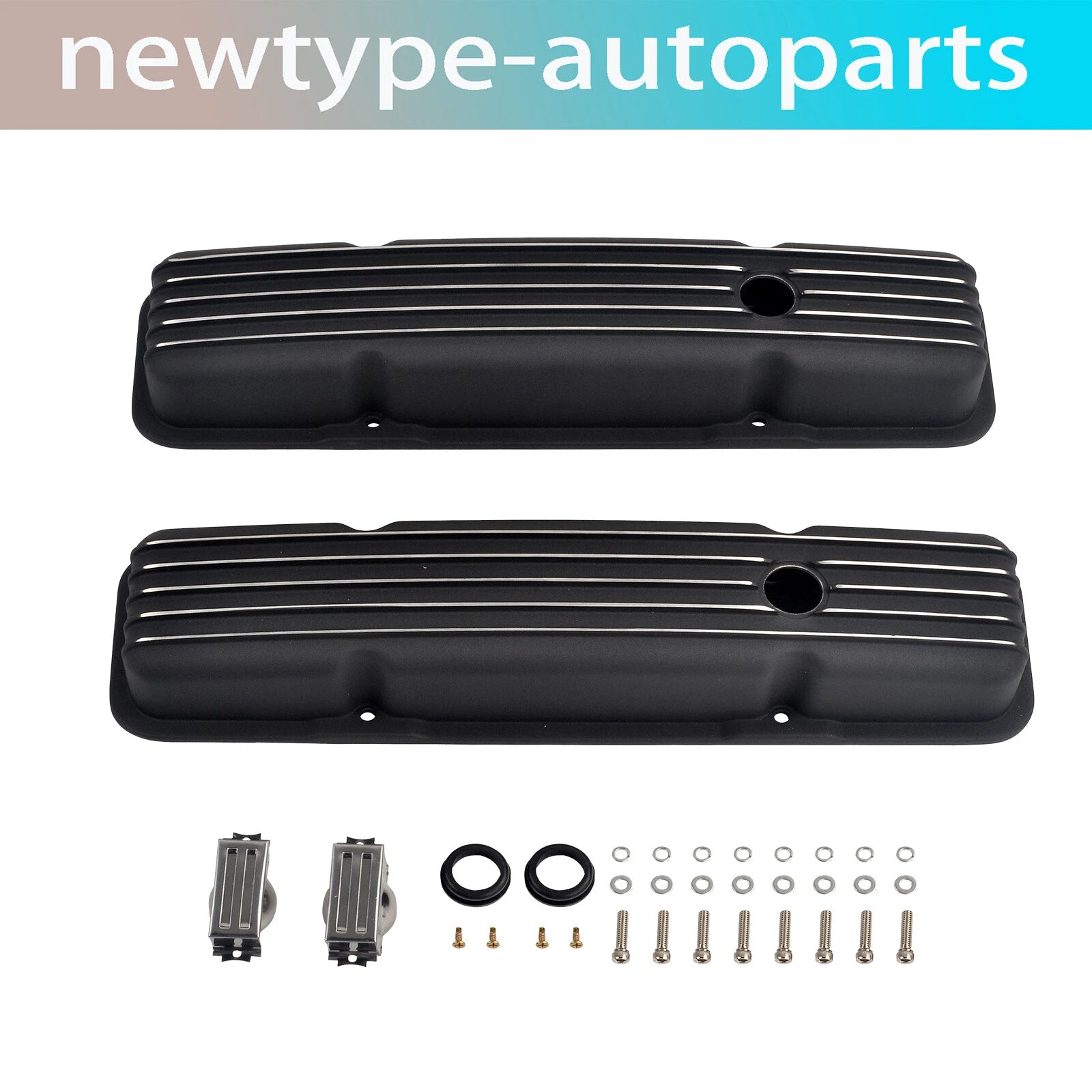Aluminum Finned Short Valve Covers for SBC 327 350 400 (1958–1986)