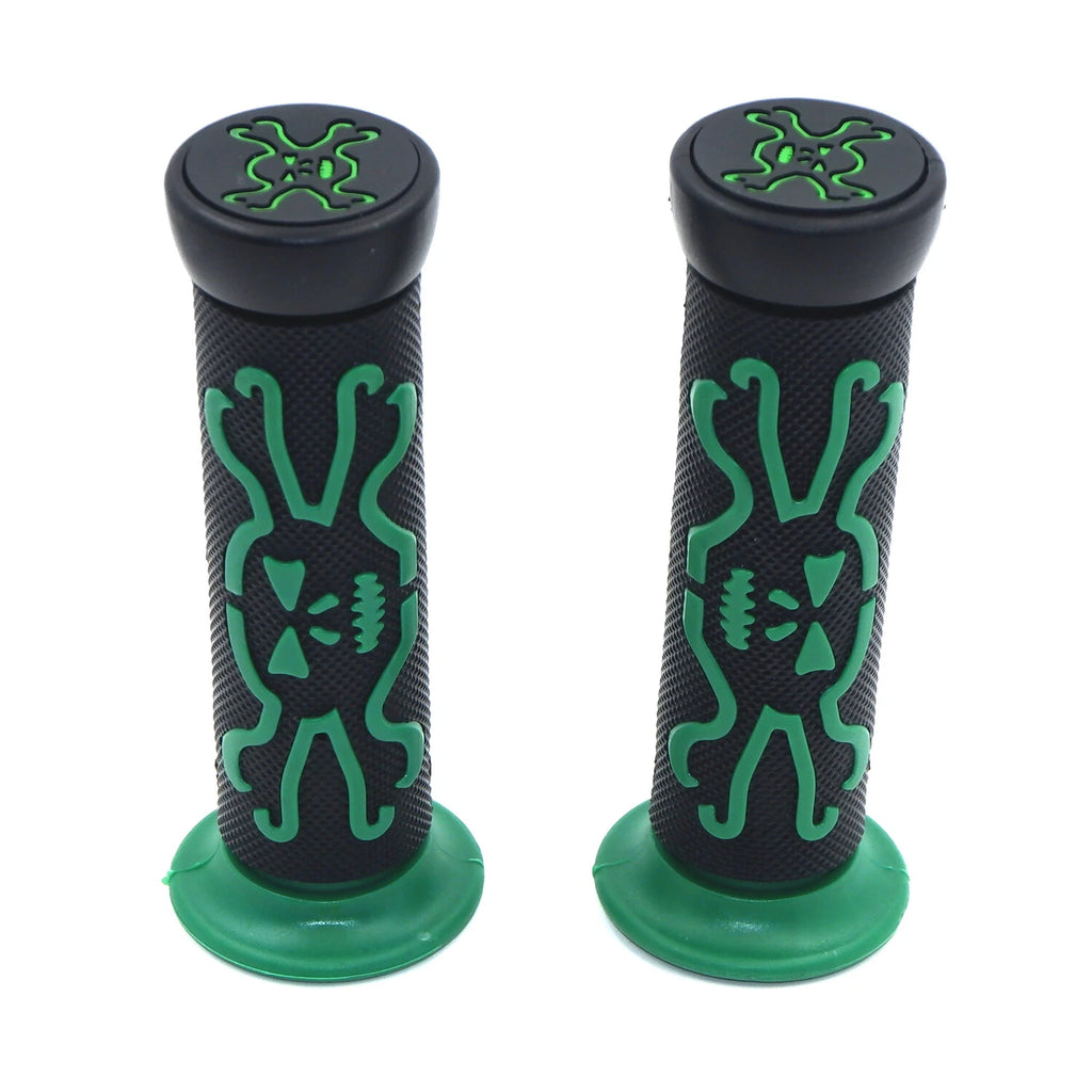7/8" Green Skull Cross Bone Hand Grips for KTM 125 D (Year Not Specified)