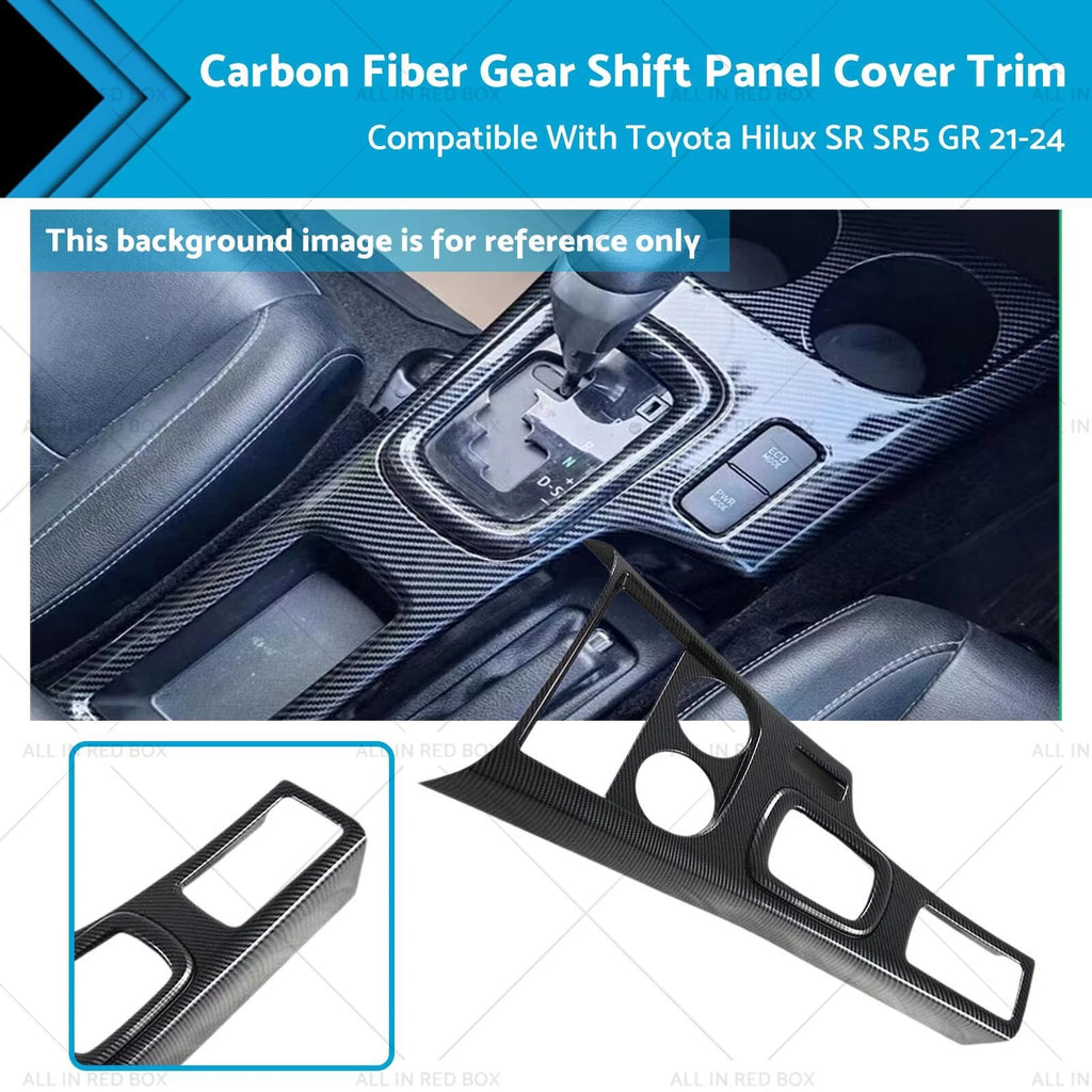 Carbon Fiber Gear Shift Panel Cover Trim for Toyota Hilux SR SR5 (2021–2024)