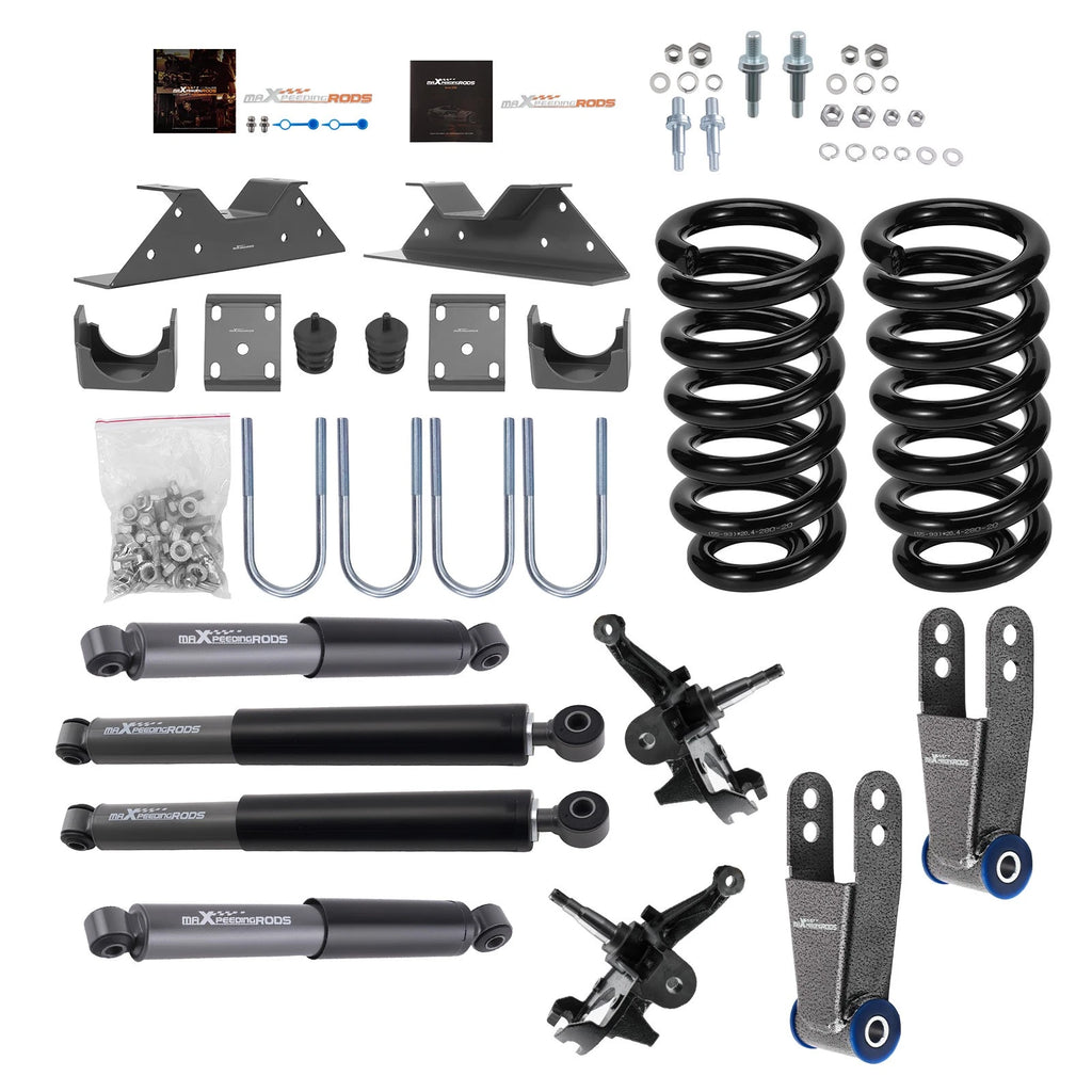 6" Front & 8" Rear Lowering Shocks Springs for Chevy C10 GMC C15 (1973–1987)