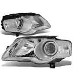 Pair Chrome Housing Clear Side Projector Headlights for VW Passat (2006–2010)