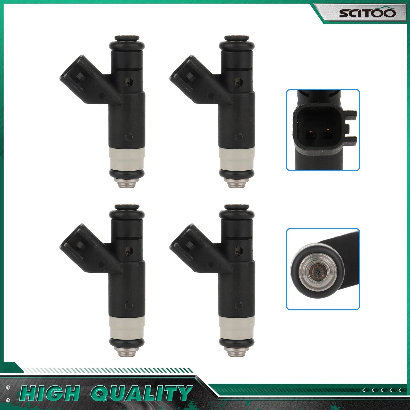 Set of 4 Fuel Injectors for Chrysler Sebring, PT Cruiser, Dodge Caravan, Neon, Stratus (2.4L)
