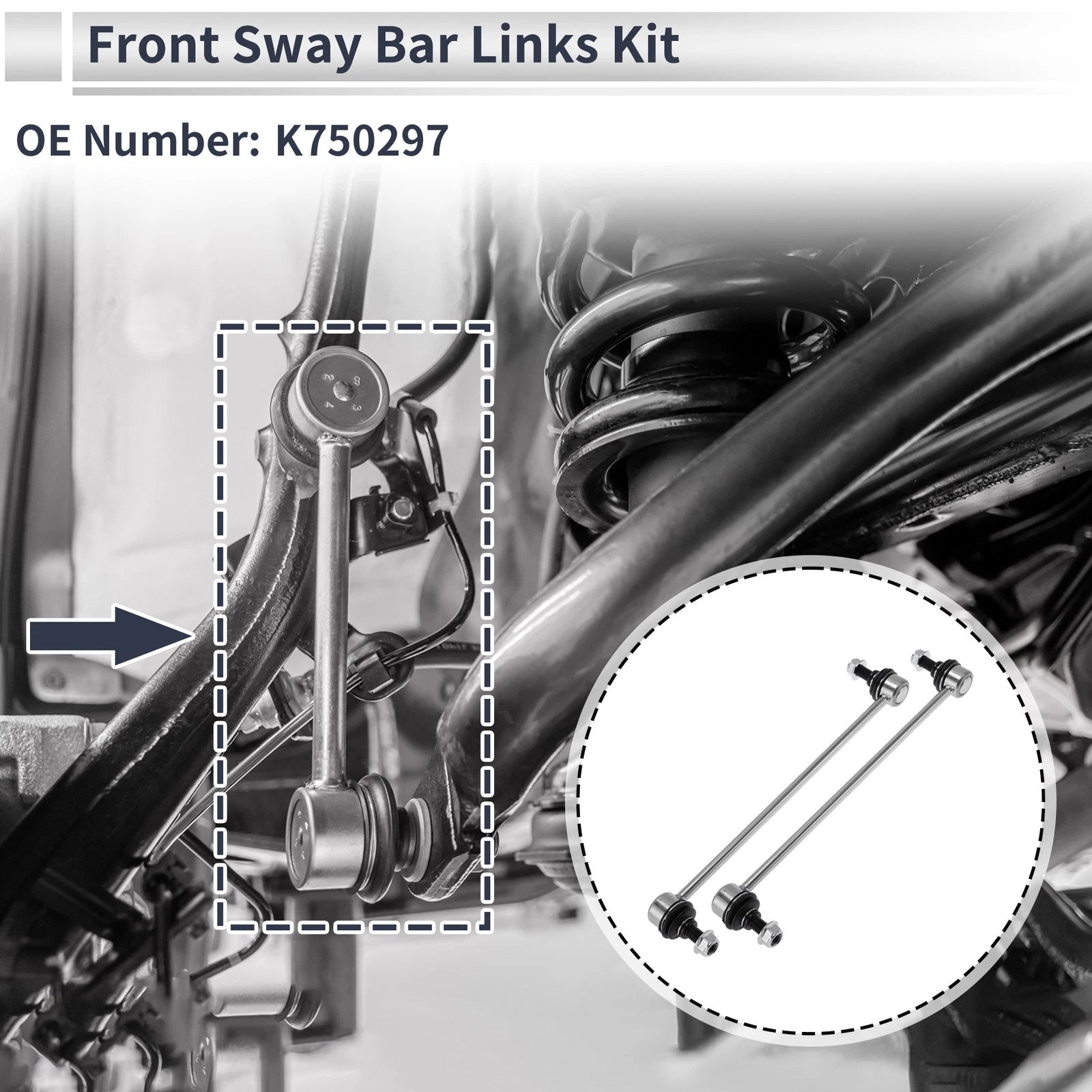 Front Stabilizer Bar Links No Bushing for Acura RDX (2007–2012) No.K750297