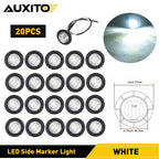 20X 3/4" Bullet Round Side LED Marker Lights for Trailer Truck RV Pickup
