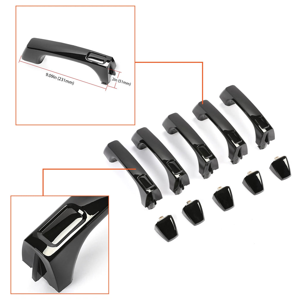 Set of 5 Black Exterior Door Handles for Hummer H3 H3T (2006–2010)