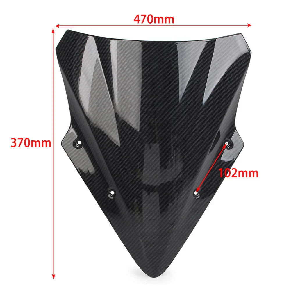 Black Carbon Fiber Windshield for Kawasaki Ninja 650 EX650 ER6F (2017-2019)