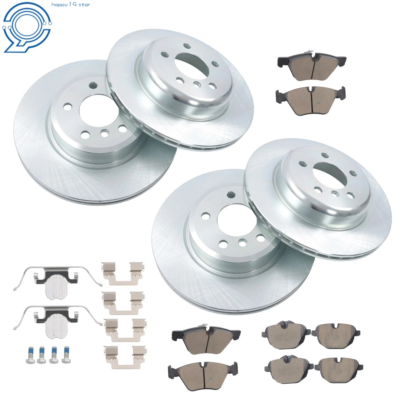 12Pcs Disc Brake Rotors & Pads for BMW F10 528i 528i xDrive (2011–2017)