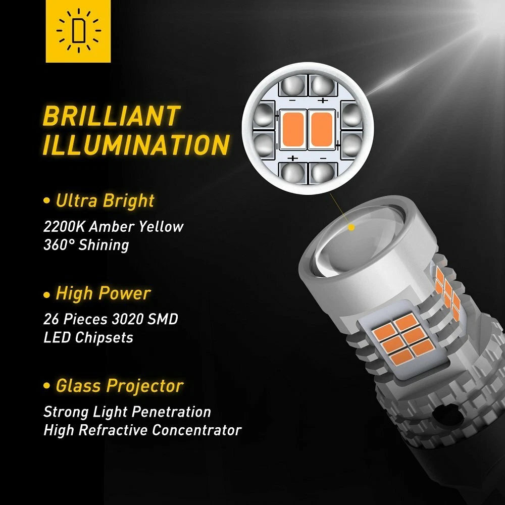2X Yellow Amber 7440 LED Turn Signal Bulbs for [Make Model] ([YYYY–YYYY])