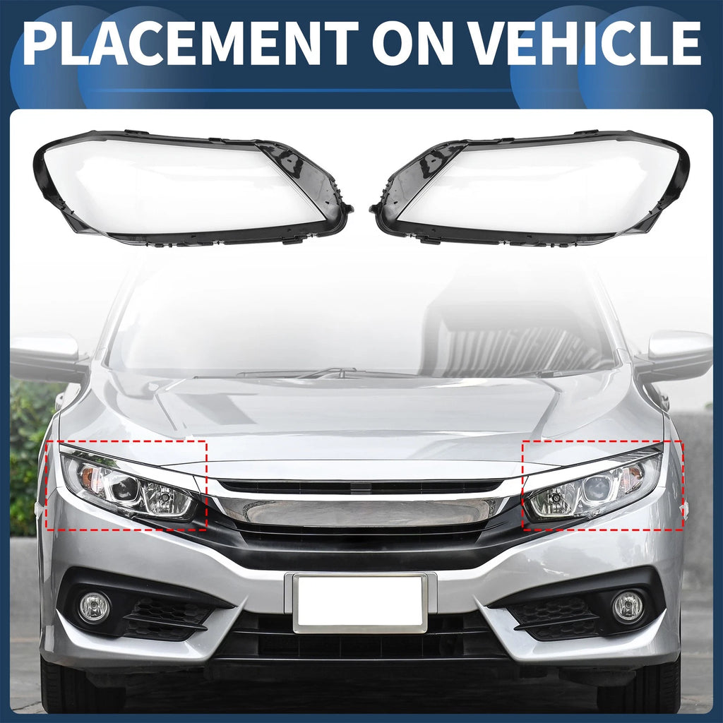 1 Pair Headlight Lens Cover for Volkswagen Passat B7 (2012–2015)