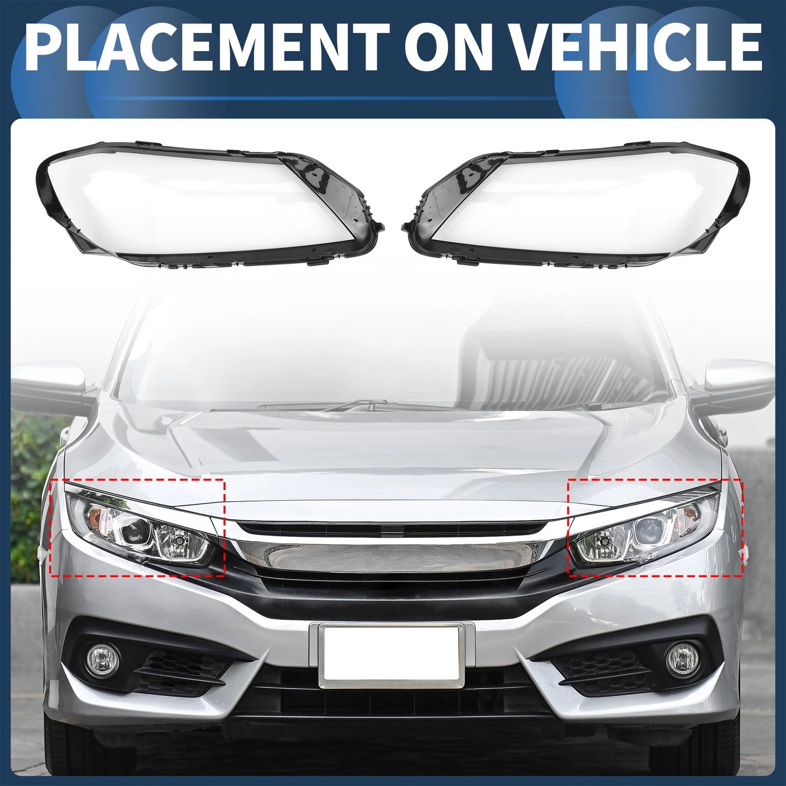 1 Pair Headlight Lens Cover for Volkswagen Passat B7 (2012–2015)