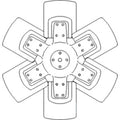 6 Blade Fan for Ford New Holland TW10 TW20 TW30 9700 (D5NN8600G)