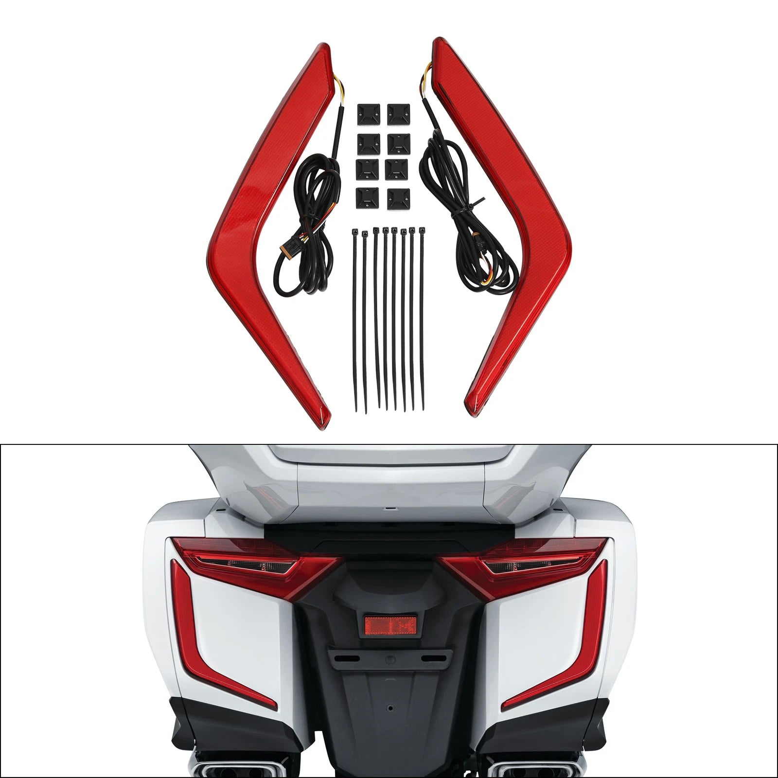 Rear Saddlebag Turn Brake Light Accents for Honda Goldwing GL1800 (2018–2024)