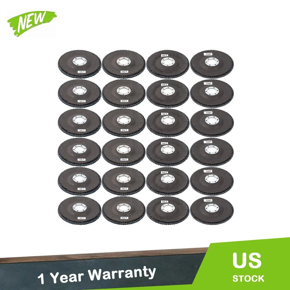 24PCS Flap Discs T29 for Angle Grinder 4-1/2" x 7/8" (Grit 40/60/80/120)