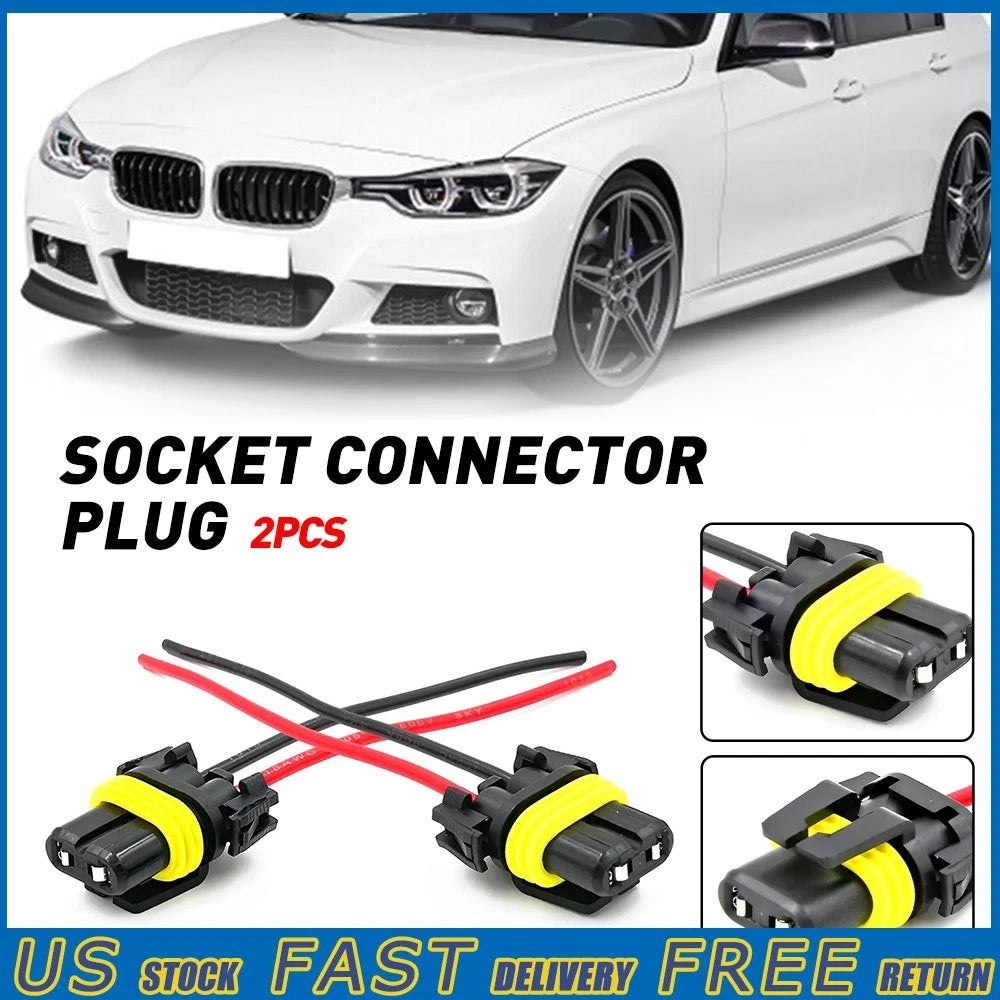 2X Headlight Socket Harness Connector Plugs for All Cars