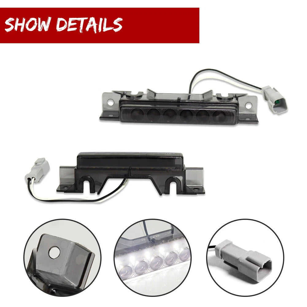Set of 5 Smoked Lens White LED Cab Roof Marker Lights for Volvo VN/VNL (2003–Present)