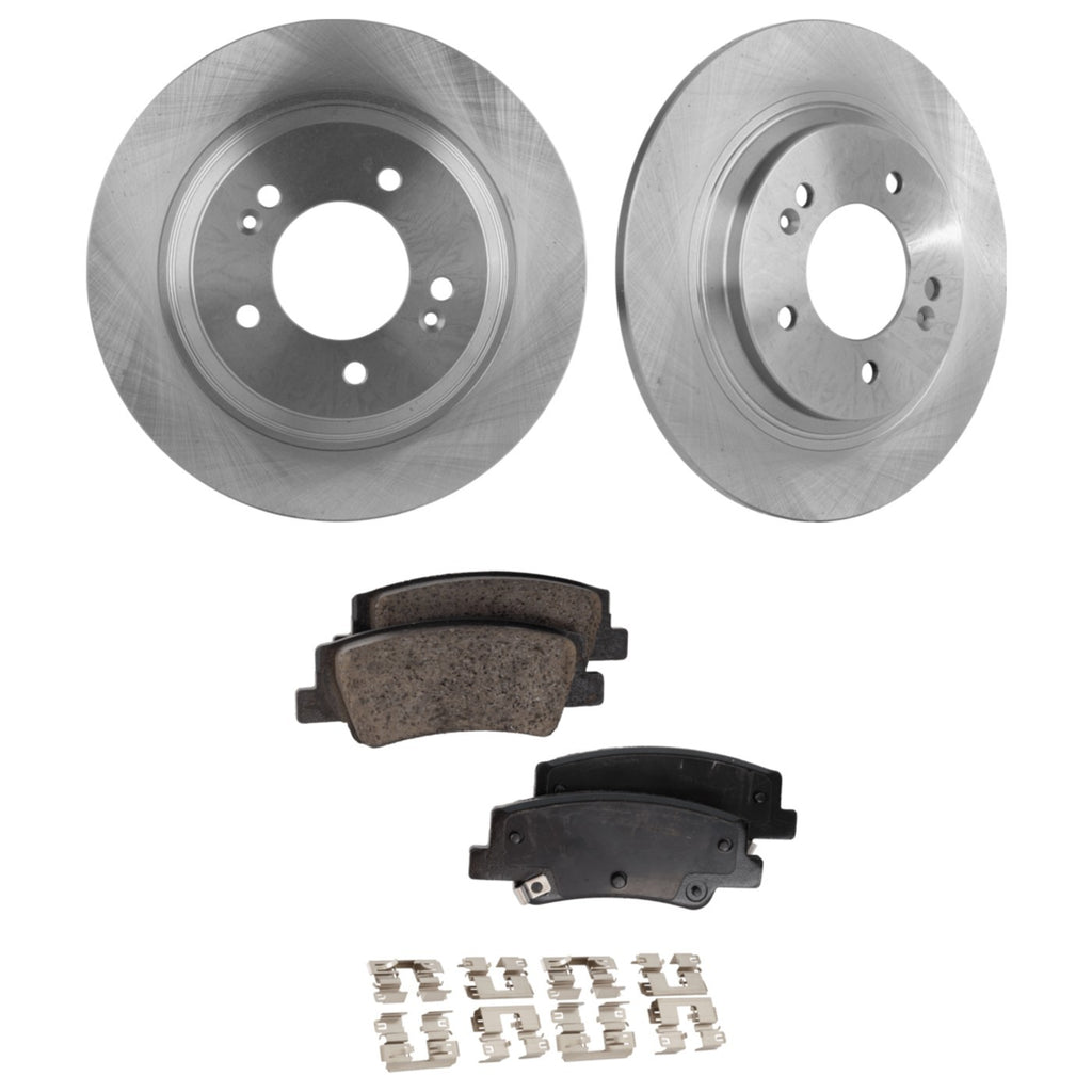 Rear Brake Disc Rotors and Pads Kit for Hyundai Sonata (2022)