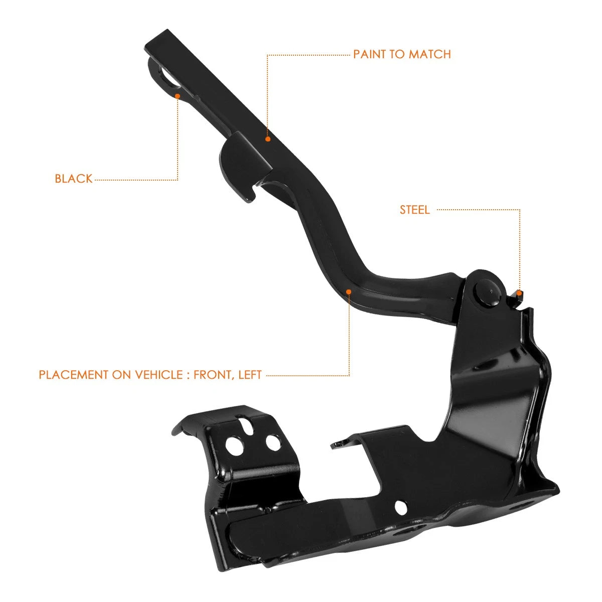 LH Driver Side Steel Engine Hood Hinge for Toyota Camry (2012–2014)