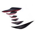 6Pcs Front Bumper Lip Spoiler Fins Canards Splitters for Universal Fit