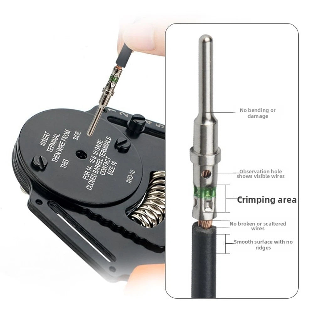 IWD16 Connector Crimping Pliers for DELCHI Car Terminal Pins (Male/Female)