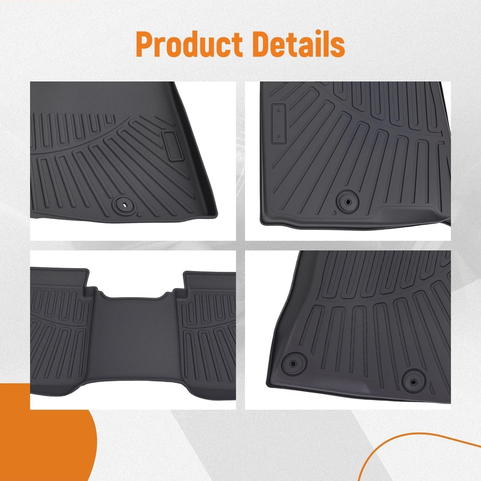 Anti-Slip Floor Mats for Kia Forte (2019–2024) TPE Rubber Full Set