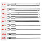 1pc Ball End Hex Screwdriver Bit for Metric Hex (100mm)