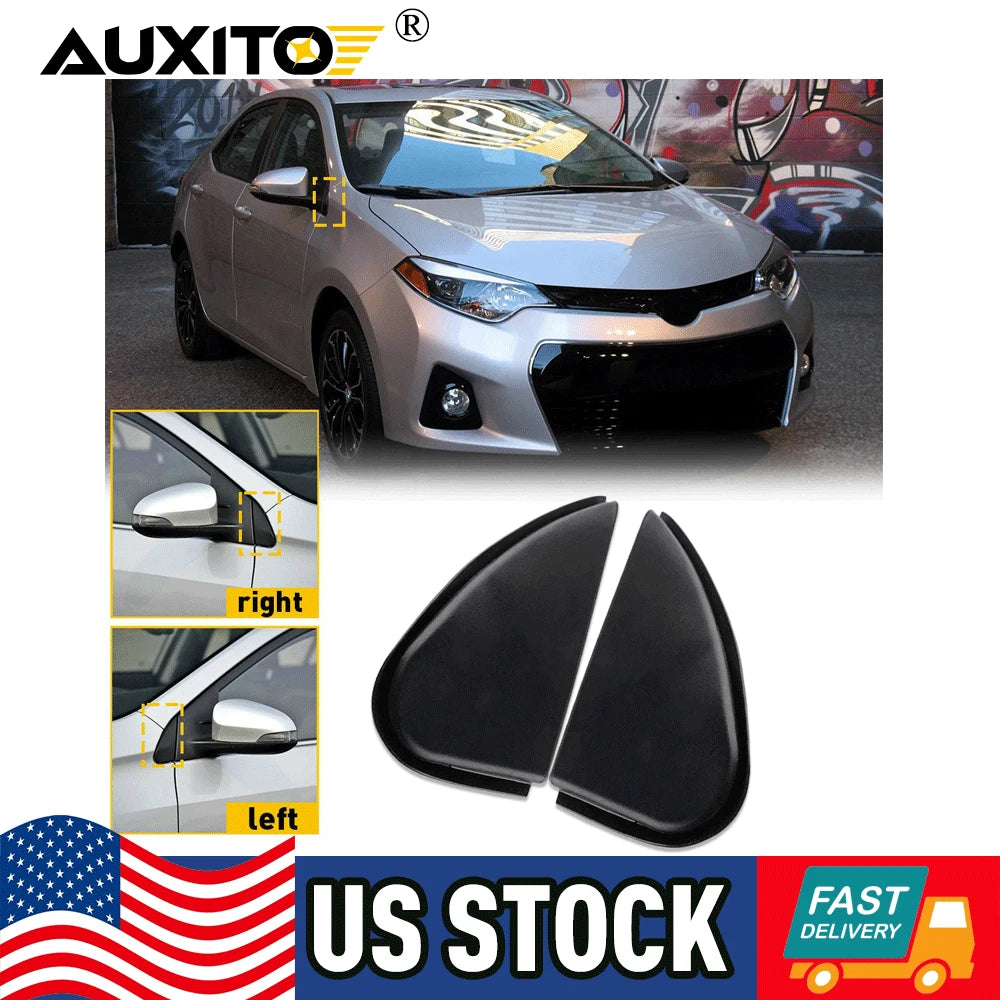 2PC Triangle Side Mirror Corner Cover Trim for Toyota Corolla (2014–2016)