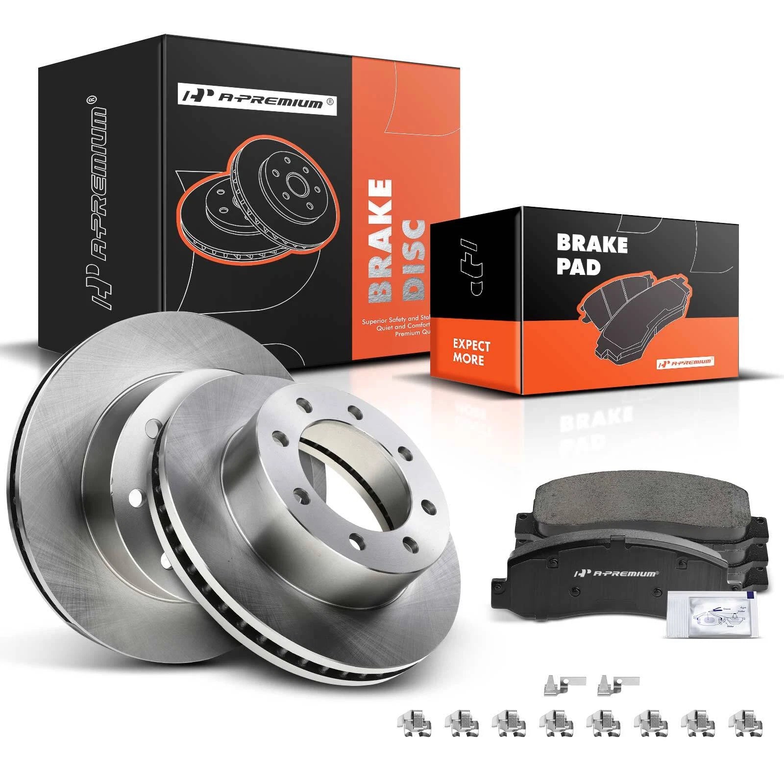 Front Disc Brake Rotors & Ceramic Pads for Ford F-250 Super Duty (2005–2012)