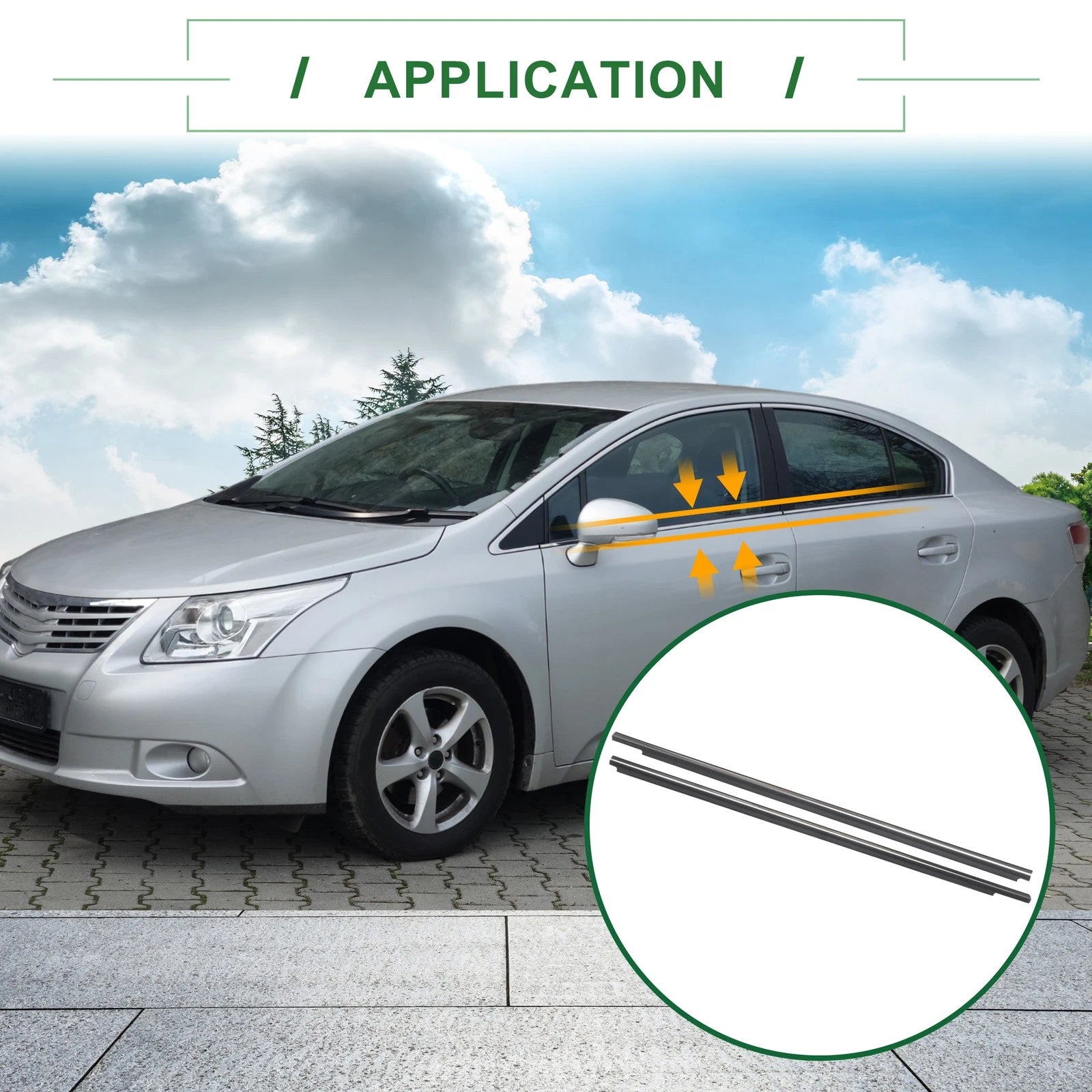 2X Front Left & Right Weatherstrip Window Seal for Toyota Camry (1997–2001)