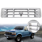 Chrome Front Bumper Grille for Ford F-150 (1992–1996) F-250 F-350 (1992–1997)