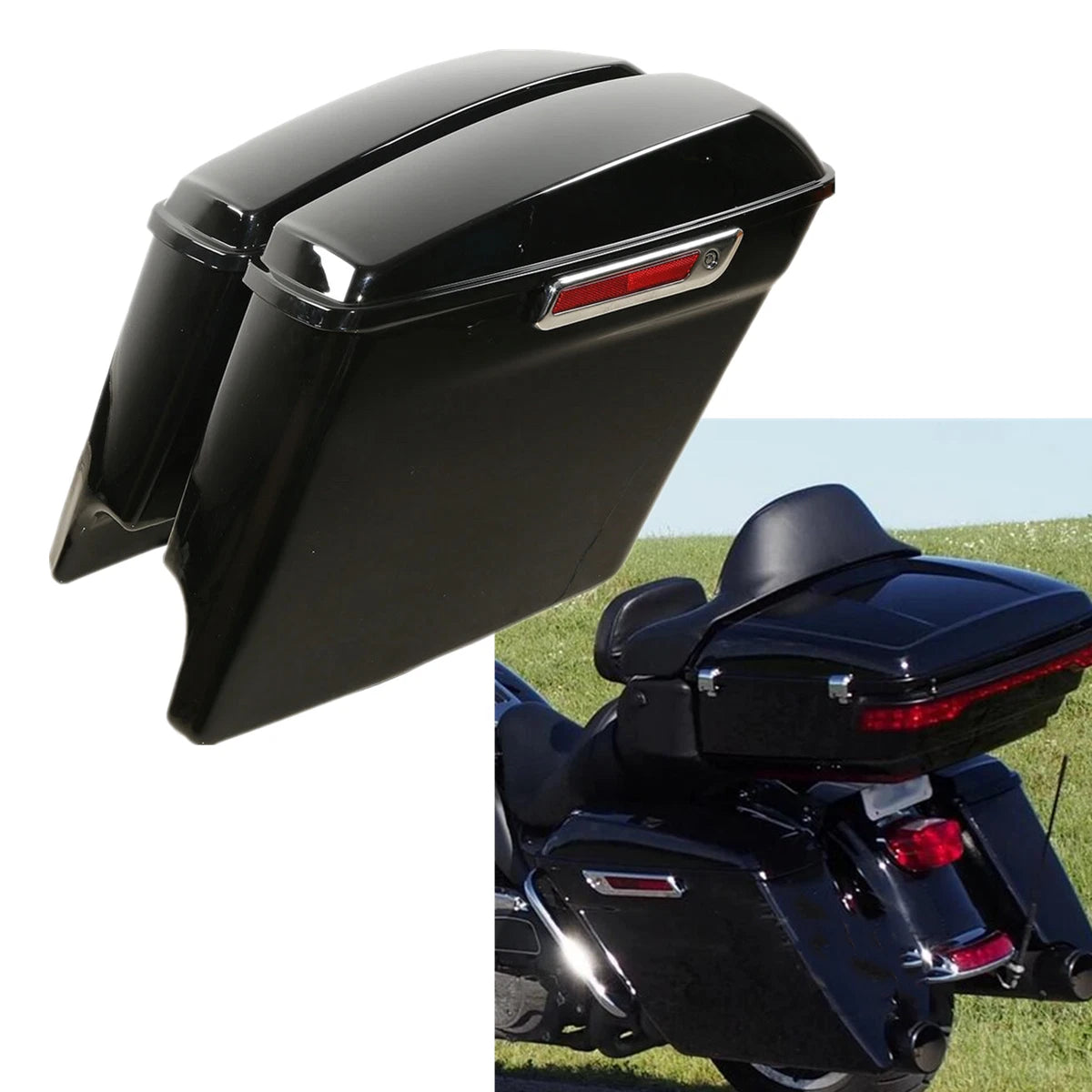 5" Stretched Extended Saddlebags for Harley Touring Road Glide (2014–2024)