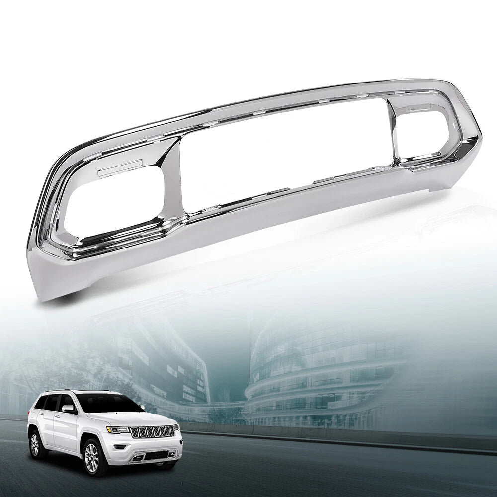 Front Bumper Lower Fascia Grille Frame Chrome for Jeep Grand Cherokee (2017–2022)