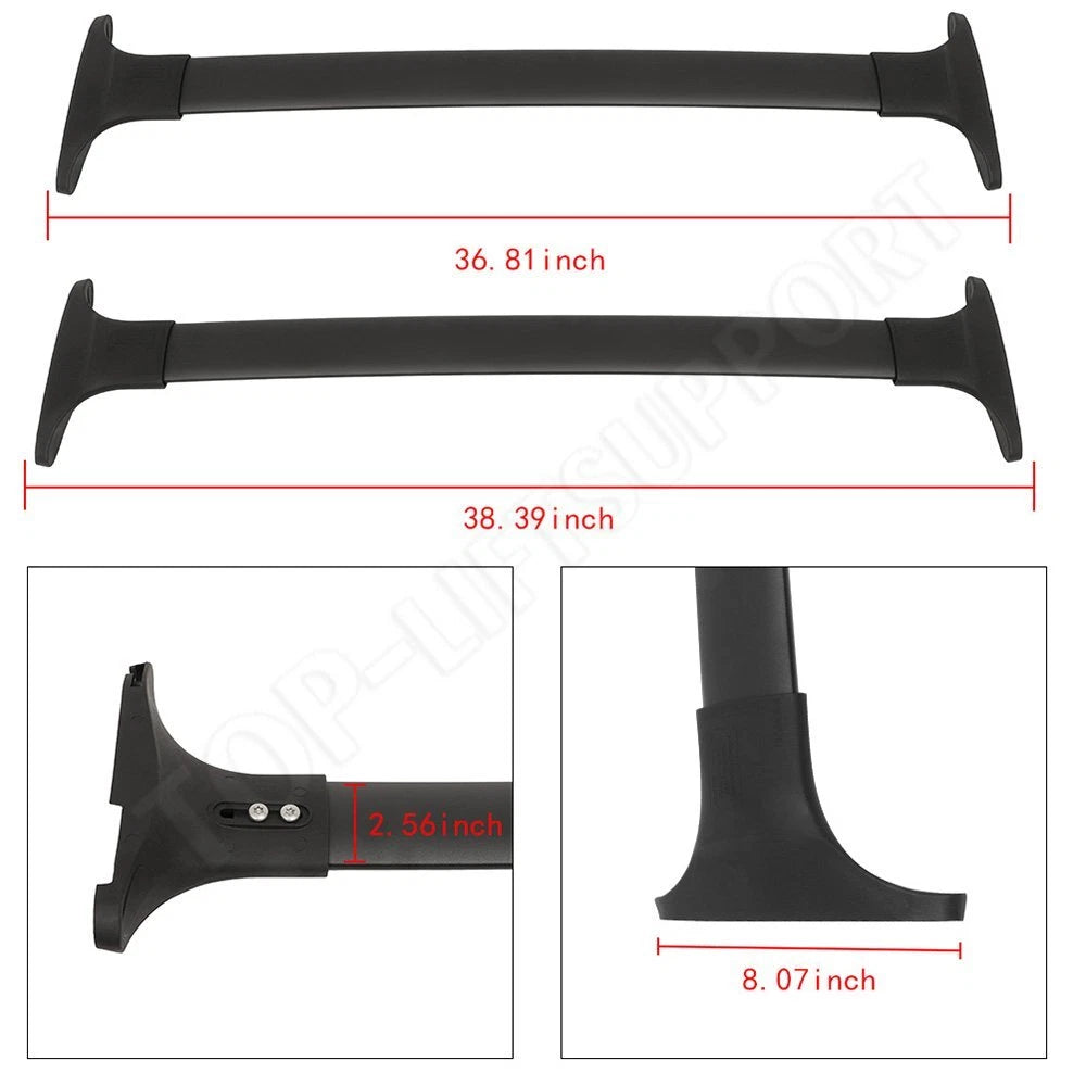 2X Roof Rack Cross Bars for Ford Ecosport (2013–2022) Black