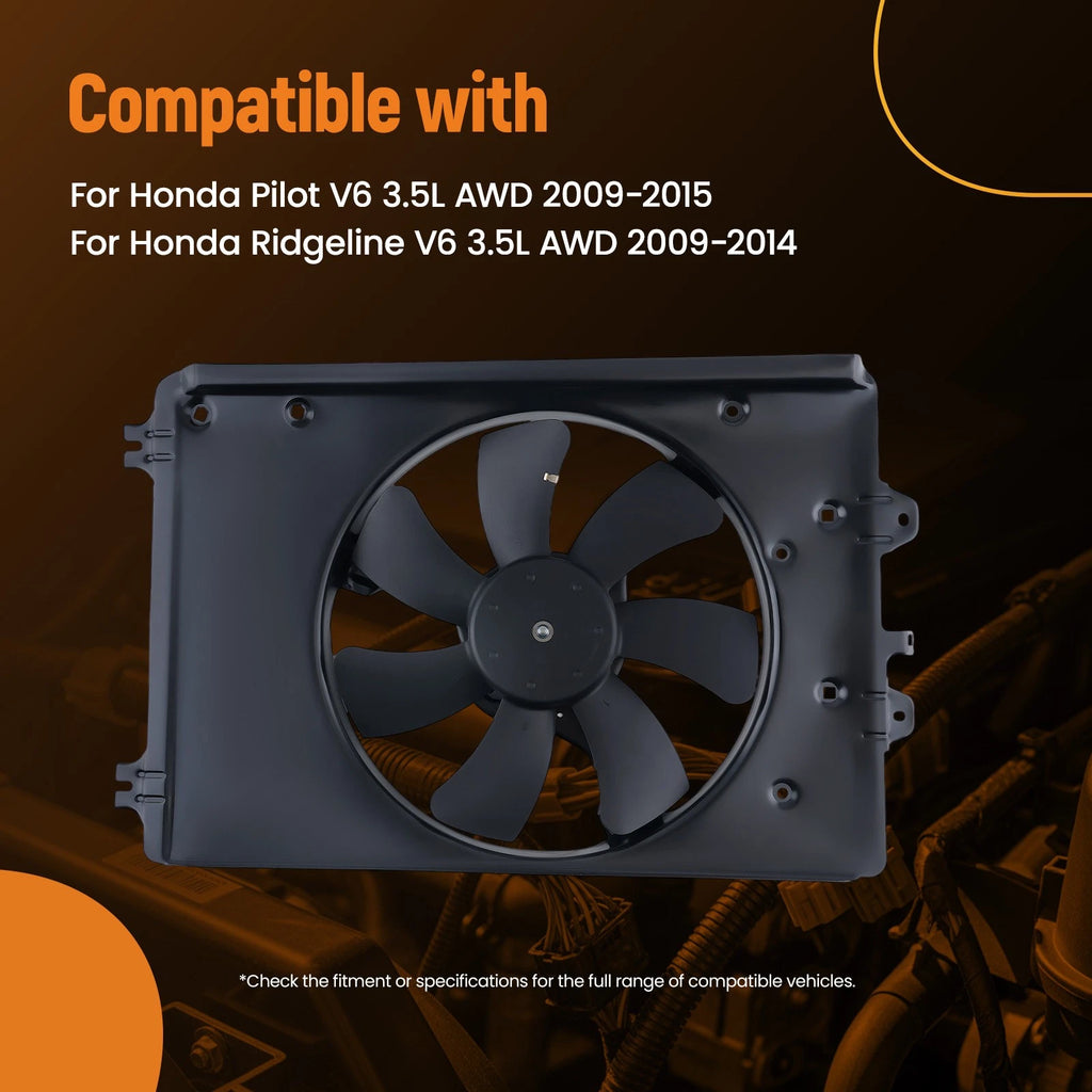Cooling Fan for Honda Pilot V6 AWD (2009–2015) 38611-RYE-A01, 386150-RN0-A01