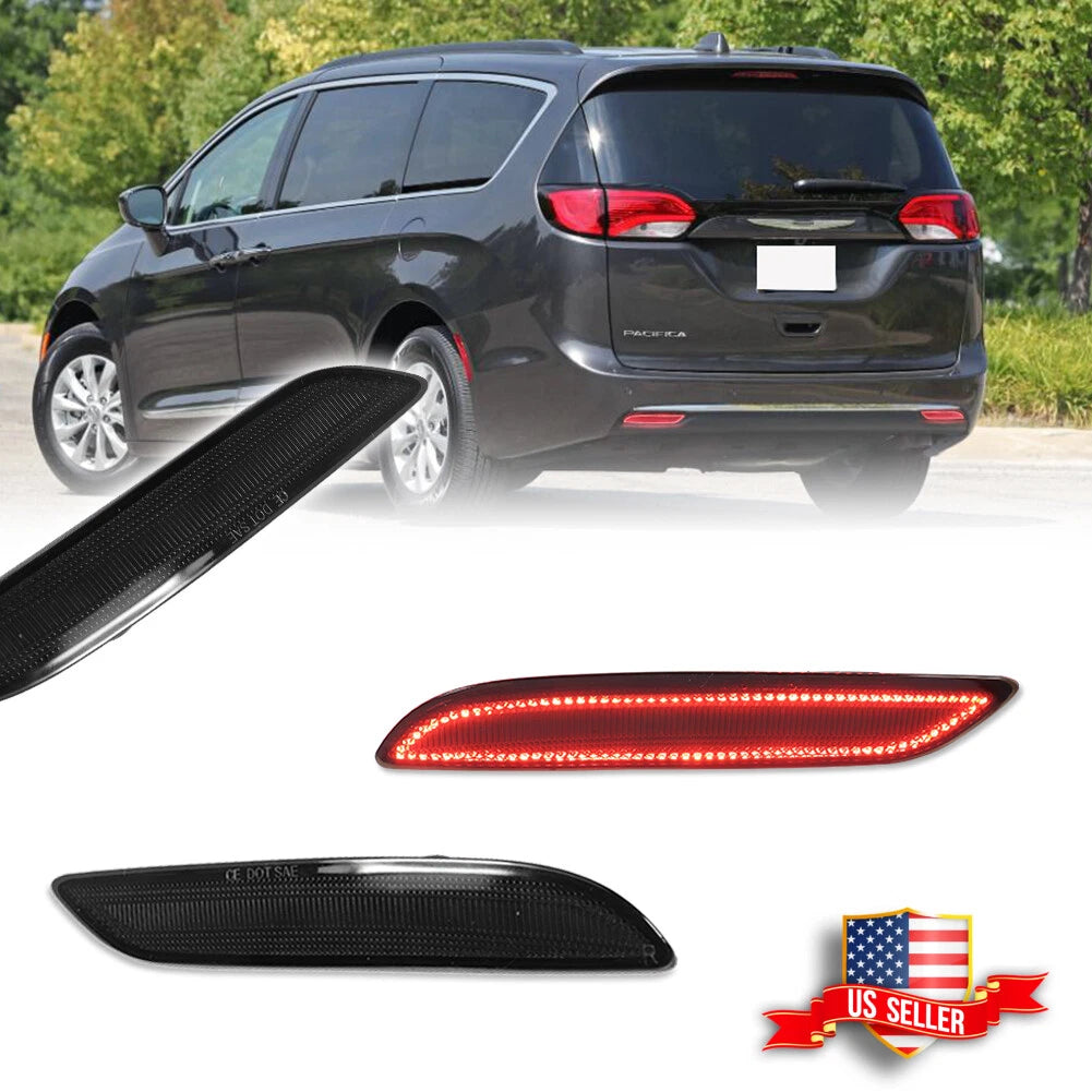 Set of 2 Smoke LED Tail Brake Lights for Chrysler Pacifica & Voyager (2017–2023)