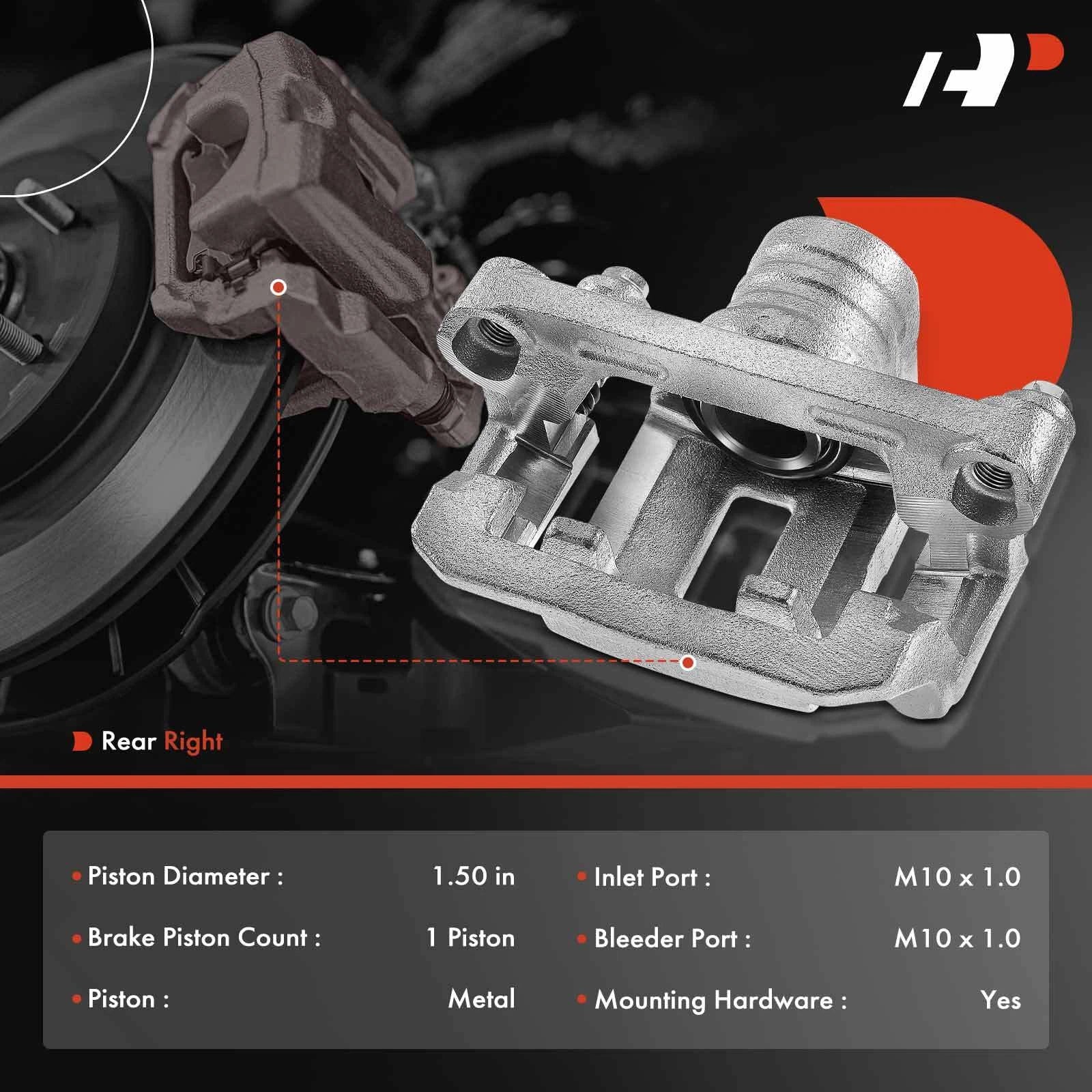 Rear Right Brake Caliper with Bracket for Nissan Frontier Xterra (2005–2025)