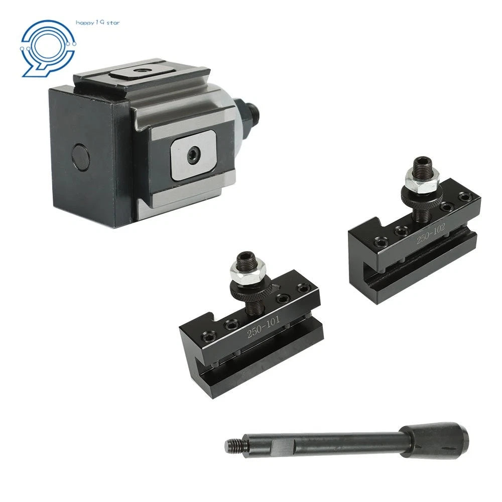 3Pcs Piston Type Quick Change Tool Post Set for Lathe 6-12" (AXA 250-100)