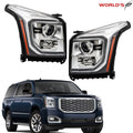 Set of 2 HID LED DRL Projector Headlights for GMC Yukon XL (2015–2020)