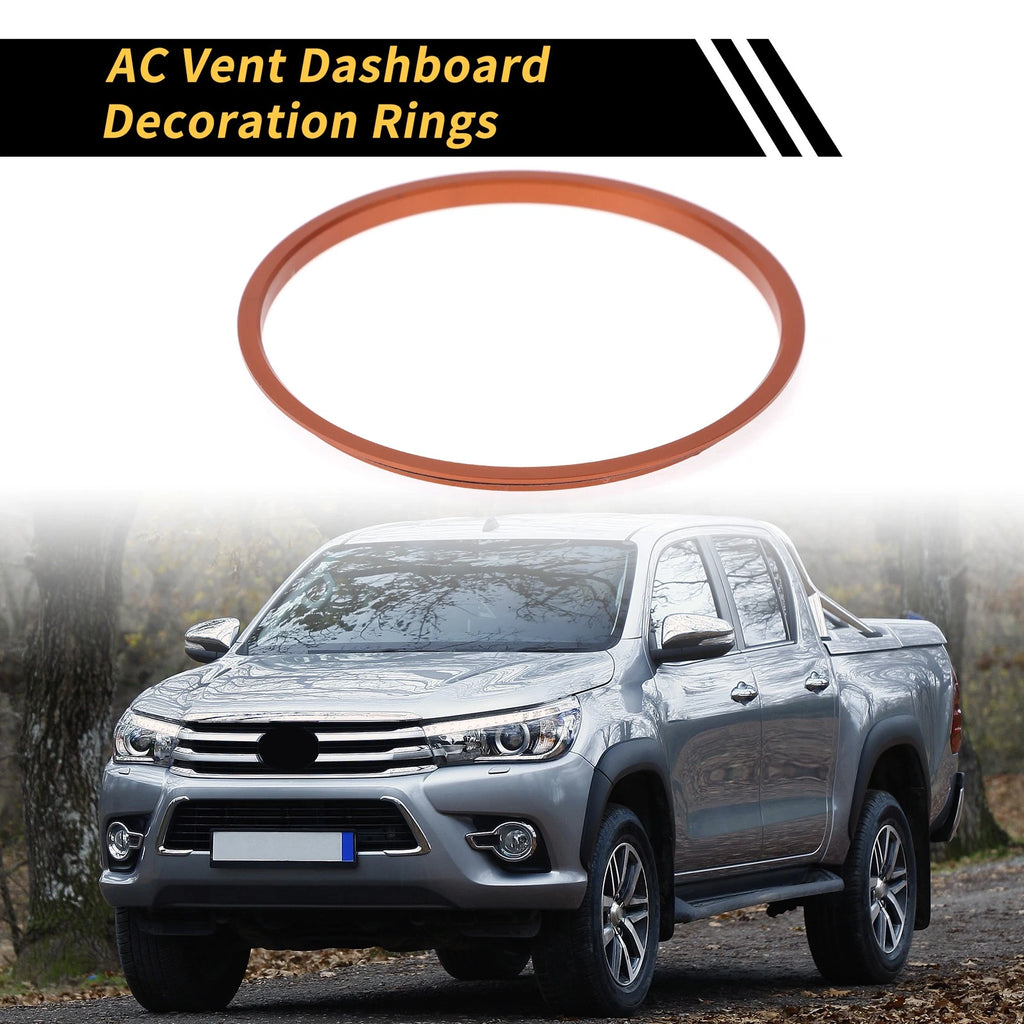 Set of 4 AC Vent Dashboard Decoration Rings for Toyota Tacoma (2016–2021) Orange