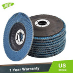 Set of 10 Zirconia Flap Discs 4-1/2" x 7/8" 120 Grit for Sanding Grinding