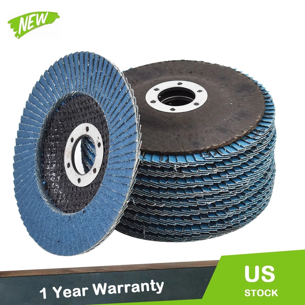 Set of 10 Zirconia Flap Discs 4-1/2" x 7/8" 120 Grit for Sanding Grinding
