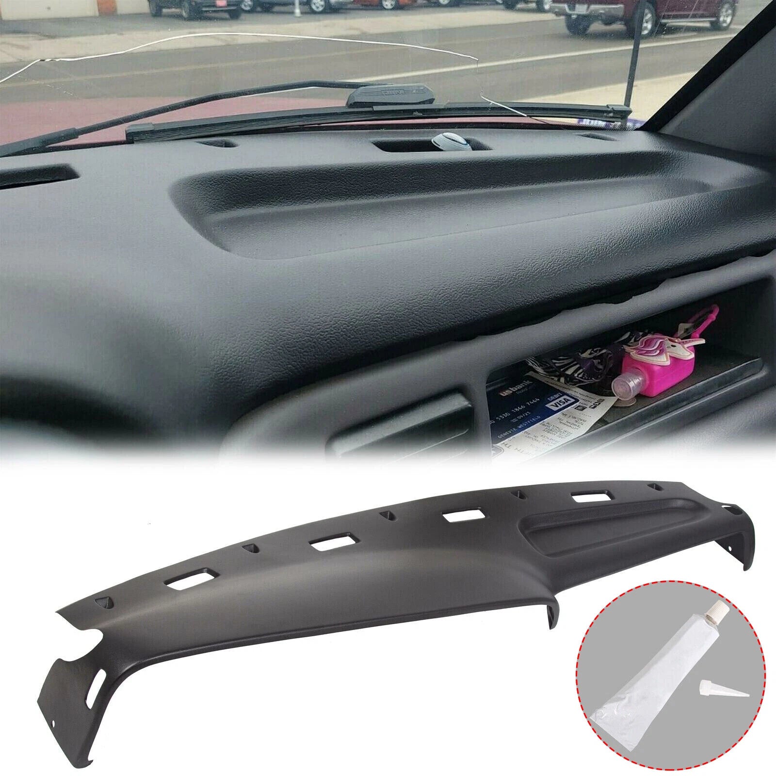Dash Cover Cap for Dodge Ram 1500 2500 (1994–1997) Black Molded Overlay
