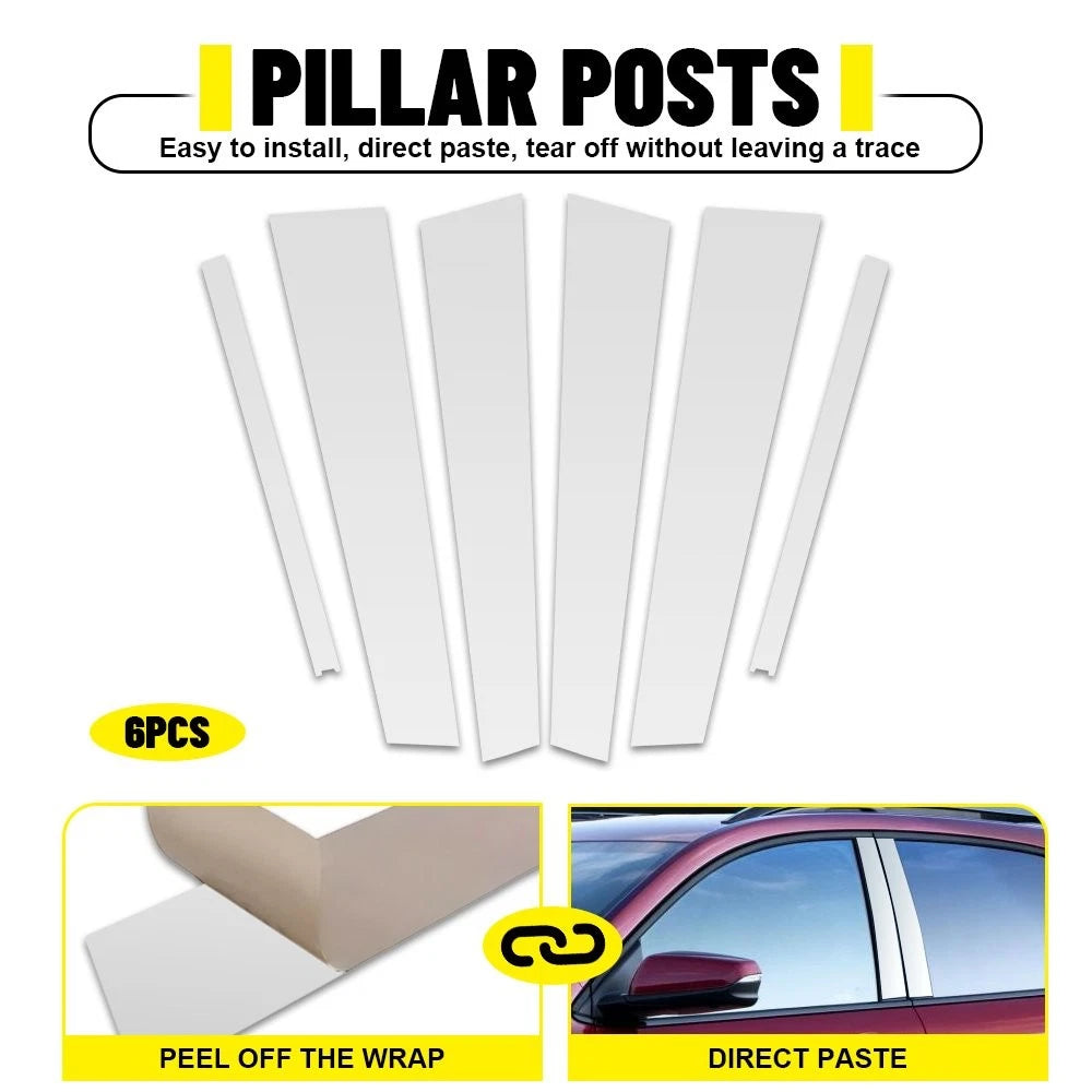Set of 6 Chrome Pillar Posts for Chevrolet Equinox (2018–2024)