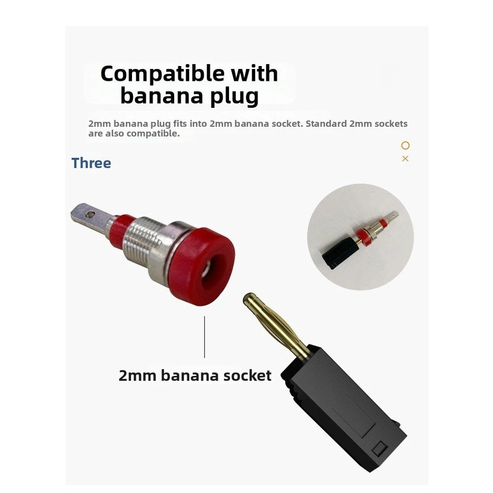2X Gold Plated 2mm Banana Connector Test Cable 10A 600V for Electrical Work