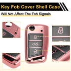 Pink TPU Silicone Key Case for VW Golf 7 Mk7, Tiguan, Touran, T-Roc (2013–2023)