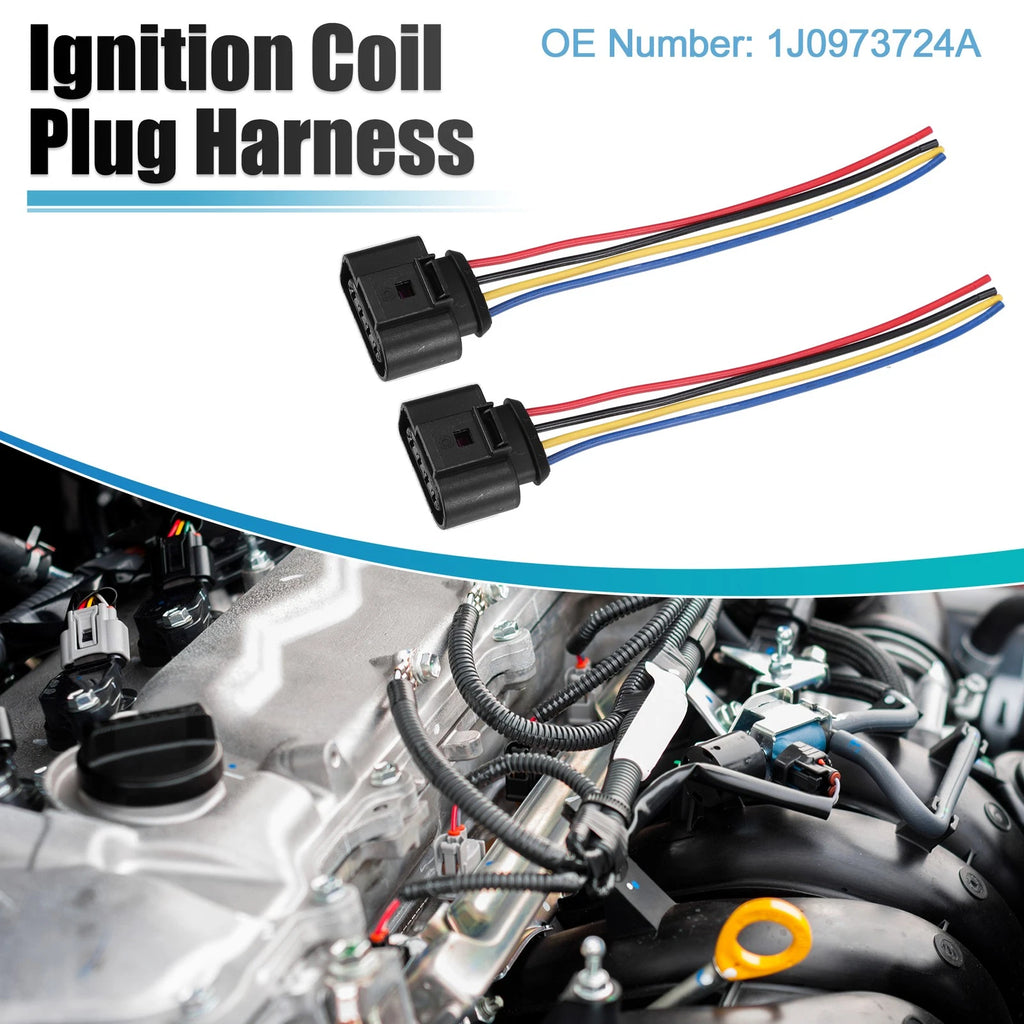 Set of 4 Ignition Coil Connectors for Volkswagen CC 2.0T (2009–2016) No. 1J0973724A
